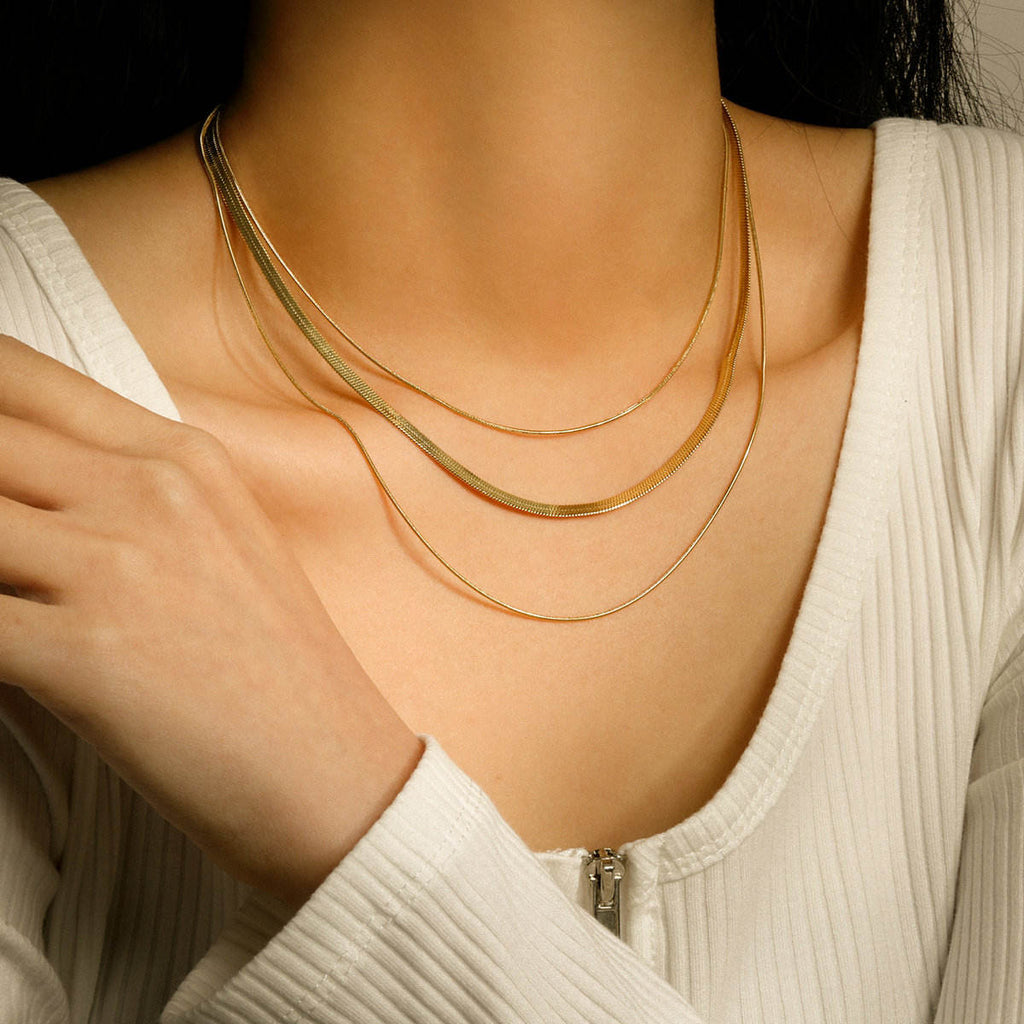 Triple Layer Snake Chain Necklace
